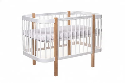 Baby Crib ELIN - Natural/White