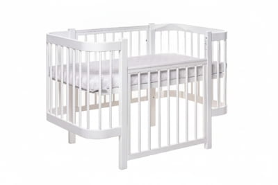 Baby Crib ELIN with Mattress - White