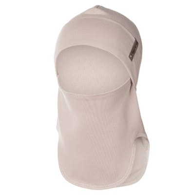 Beige Merino Wool-Lined Cotton Balaclava