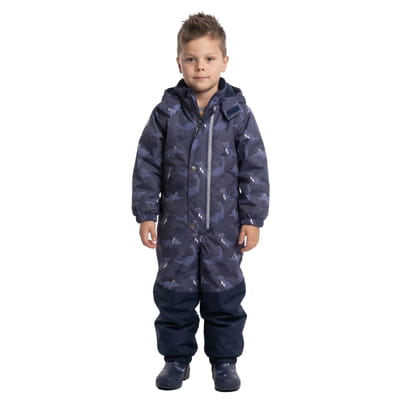 Blue Dinosaur Print Spring/Autumn Children’s Overall with Contrast Panels