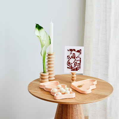 Ceramic Wave Tray – Rectangular Peach