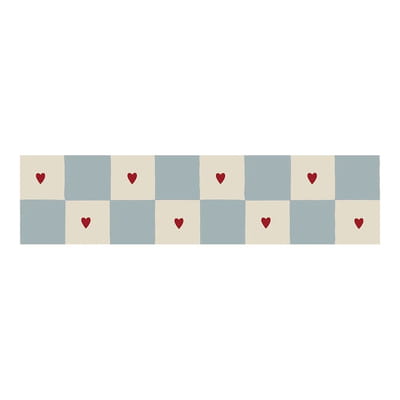 Check with Hearts Wallpaper Border – 100 × 25 cm