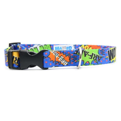 Collar With A Plastic Buckle - Blue Graffiti
