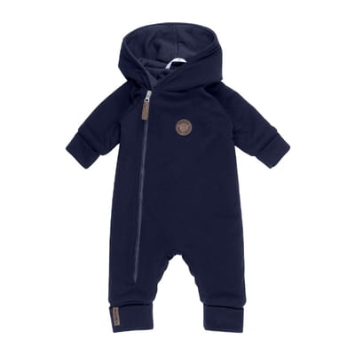 Cotton-Lined Merino Wool Baby Overall – Navy Blue