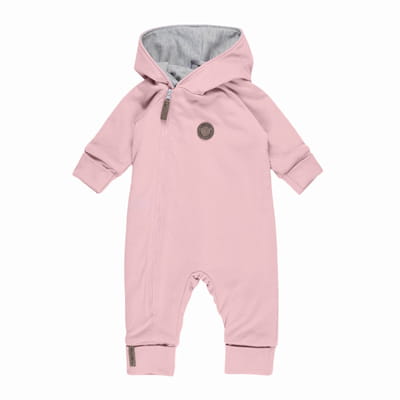 Cotton-Lined Merino Wool Baby Overall – Pink