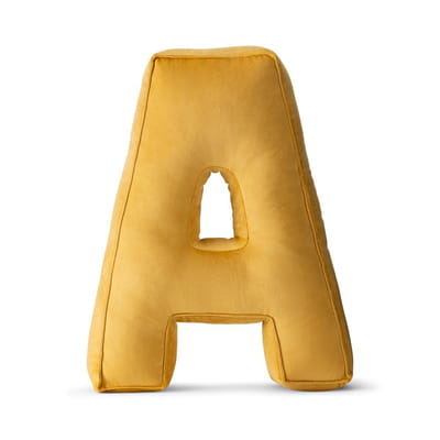Decorative Velvet Letter Pillow – Yellow A