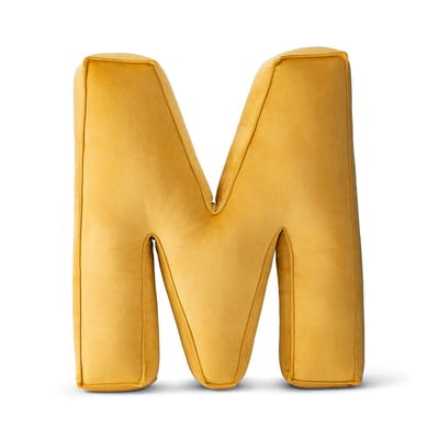 Decorative Velvet Letter Pillow – Yellow M