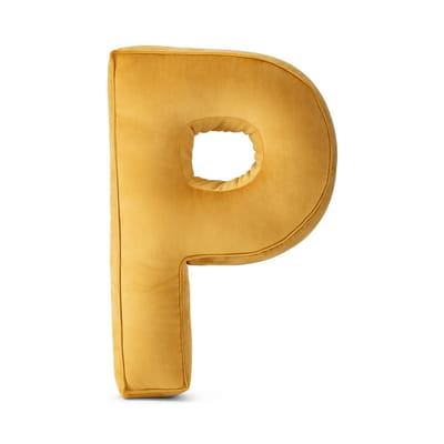 Decorative Velvet Letter Pillow – Yellow P