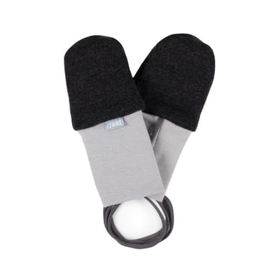Dark Grey Merino Wool Baby Mittens