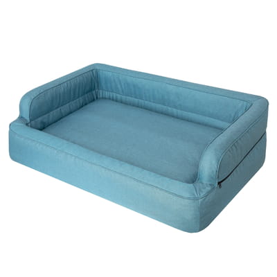 Mano Ergonomic Dog Bed with Removable Cover – Blue, XXL
