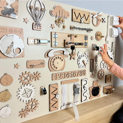 Extra large Montessori busy board with activities (60×80 cm)