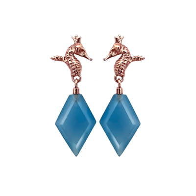 Hippo Crystal Blue Earrings