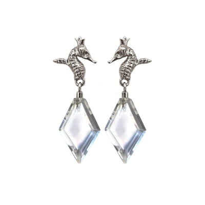 Hippo Crystal Clear Earrings