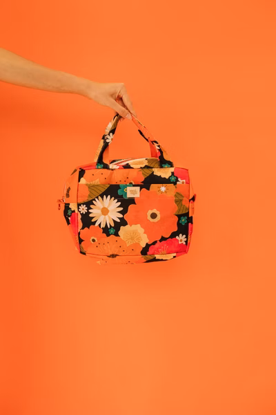 Large Make-Up Bag - Picnic With Flowers