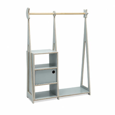 Montessori Wardrobe with Storage – Gray