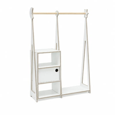 Montessori Wardrobe with Storage – White