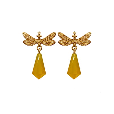 Libellula Yellow Earrings
