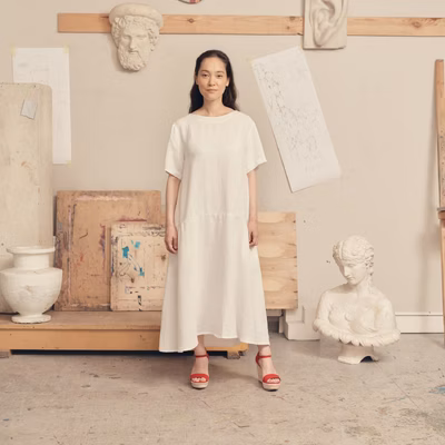 Linen Speedwell Dress - Optical White