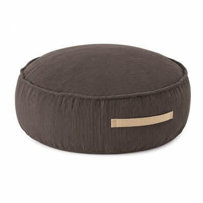 MeowBaby® Corduroy Pouf Round – Taupe