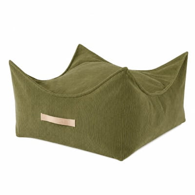 MeowBaby® Pouffe For Children, Square, Corduroy - Lime