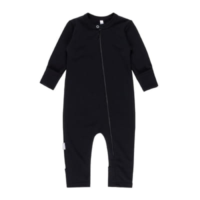 Merino Wool Baby Overall – Black