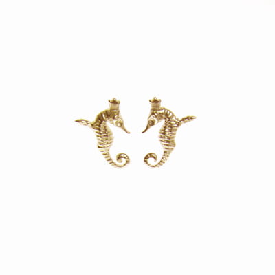 Mini Hippocamp Gold Earrings