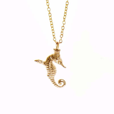 Mini Hippocamp Gold Pendant