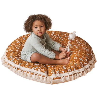 Kids Floor Cushion with Plant Pattern – Multicolour, 100 cm