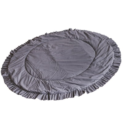 Kids Play Mat with Ruffled Border – Grey, 125 cm