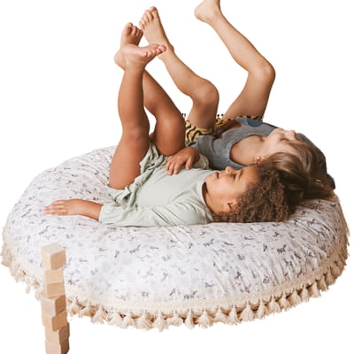 Large Kids Floor Cushion with Tassels – Forest Animal, 100 cm