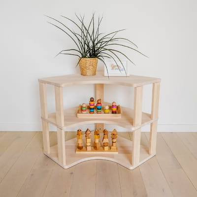 Modular Montessori Shelf Corner - 3 Shelves