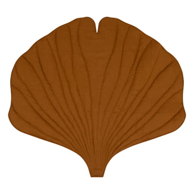 Organic Cotton and Linen Ginkgo Leaf Playmat - Caramel