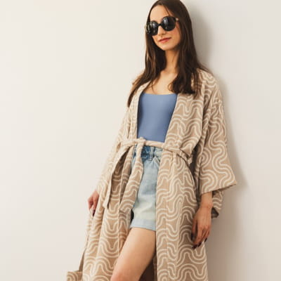 Bamboo Kimono for Women - Sand