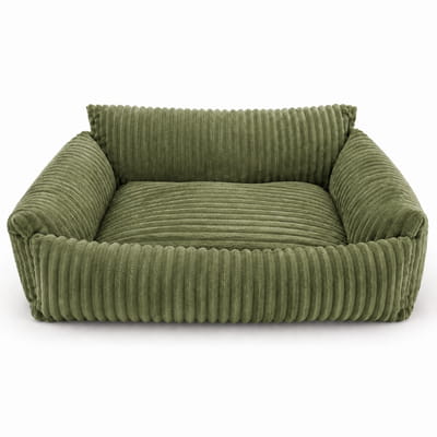 Lodie Corduroy Memory Foam Dog Sofa – Green, L