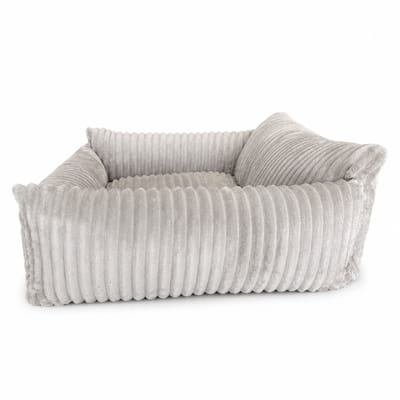 Lodie Corduroy Memory Foam Dog Sofa – Grey, L