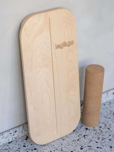 Rectangular Balance Board With Exercise Roll - Side Logo