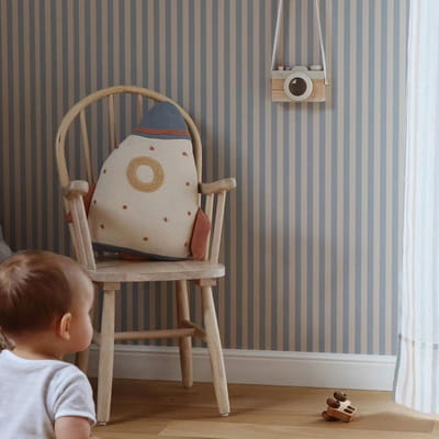 Simple Vintage Stripes Wallpaper - Beige And Blue