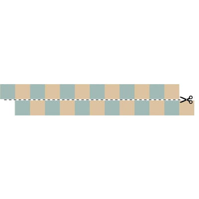 Slim Wallpaper Border – Beige & Blue, 100 × 16 cm