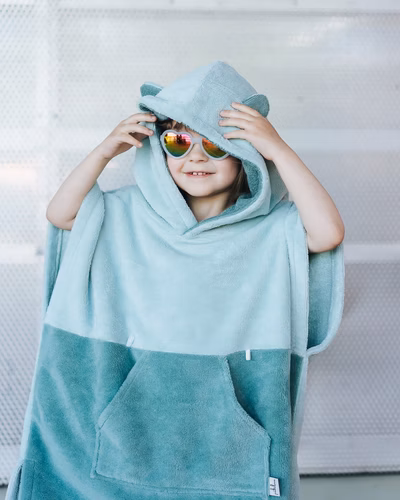 Surfbear Kids Bath Poncho - Green