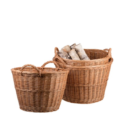 Wicker Basket For Garden And Firewood, 30L
