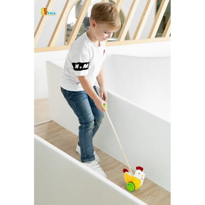 Wooden Educational Pusher Hen