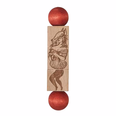 Commedia Dell'Arte Wooden Spinning Puzzle - Colorful