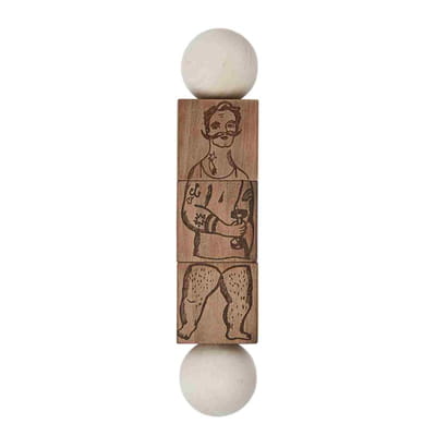 Commedia Dell'Arte Wooden Spinning Puzzle - Natural