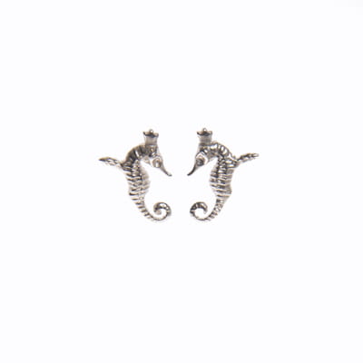 Mini Hippocamp Silver Earrings