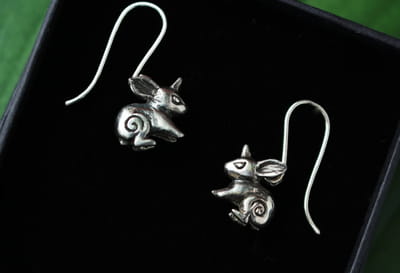 Unicorn Bunny Earrings - Silver