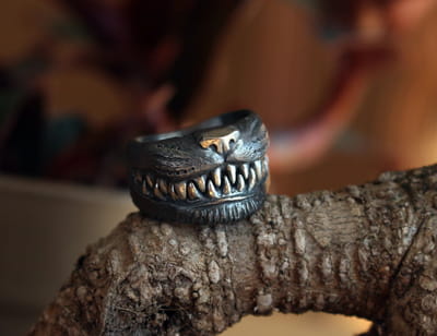 Cheshire Cat Double Ring - Silver