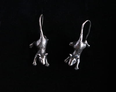 Rat Earrings - Silver