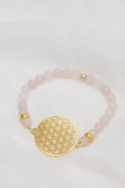 Flower Of Life Bracelet - Rose Quartz