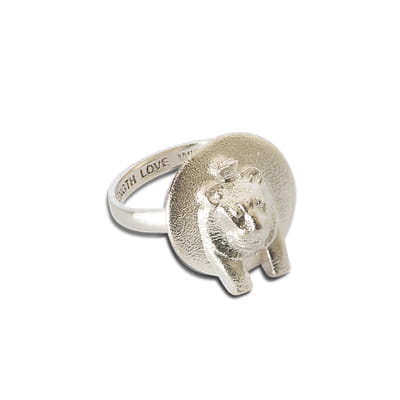 Sekhmet Fire Necklace Ring - Silver