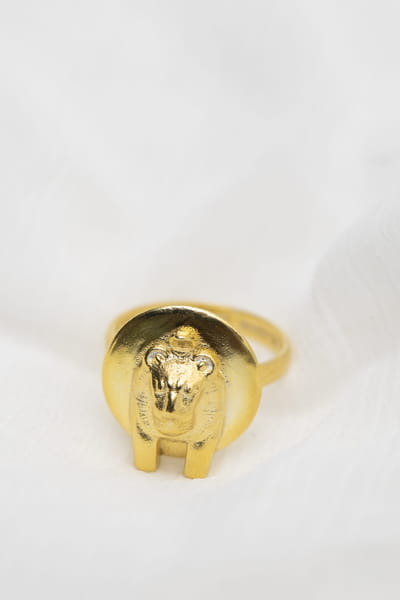 Sekhmet Fire Necklace Ring - Gold